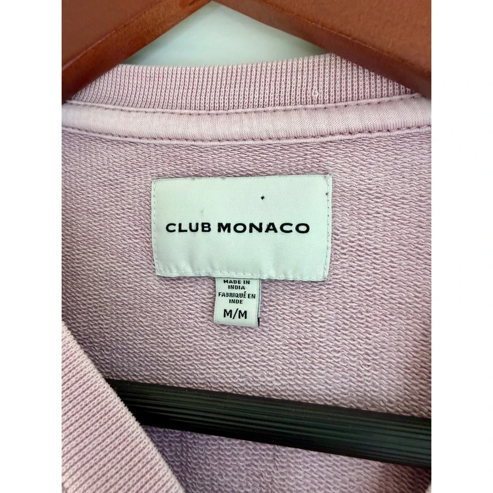 Club Monaco Essential Crewneck Sweatshirt Minimalist Mens M Purple Unisex Cotton